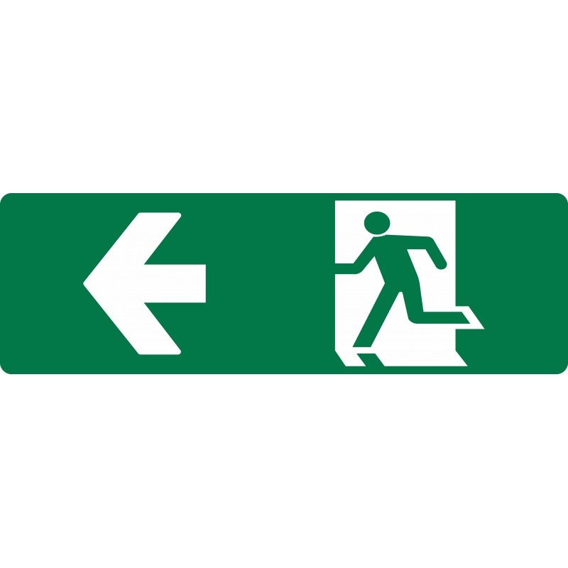 EXIT SIGN - RUNNING MAN (WITH LEFT ARROW)