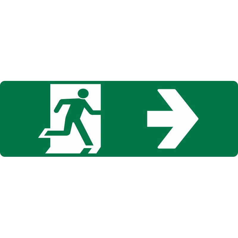 EXIT SIGN - RUNNING MAN (WITH RIGHT ARROW)