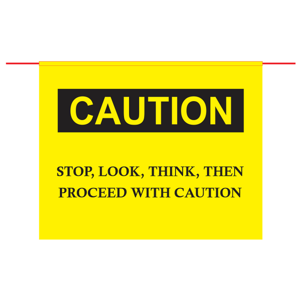 CAUTION FLAG PVC W/- NYLON ROPE