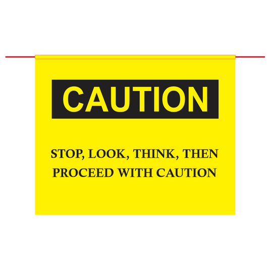 CAUTION FLAG PVC W/- NYLON ROPE