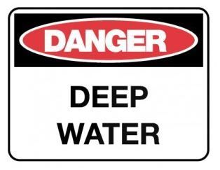 DANGER DEEP WATER SIGN