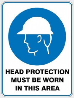 HEAD PROTECTION MUST BE WORN SIGN