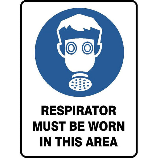 MANDATORY FULL FACE RESPIRATORY PROTECTION MUST BE WORN SIGN