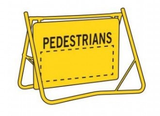 PEDESTRIANS (INCLUDES MAGNETIC ARROW LEFT/RIGHT) SWING STAND SIGN