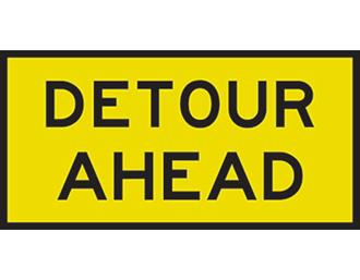 DETOUR AHEAD ROAD SIGN - BOXED EDGE