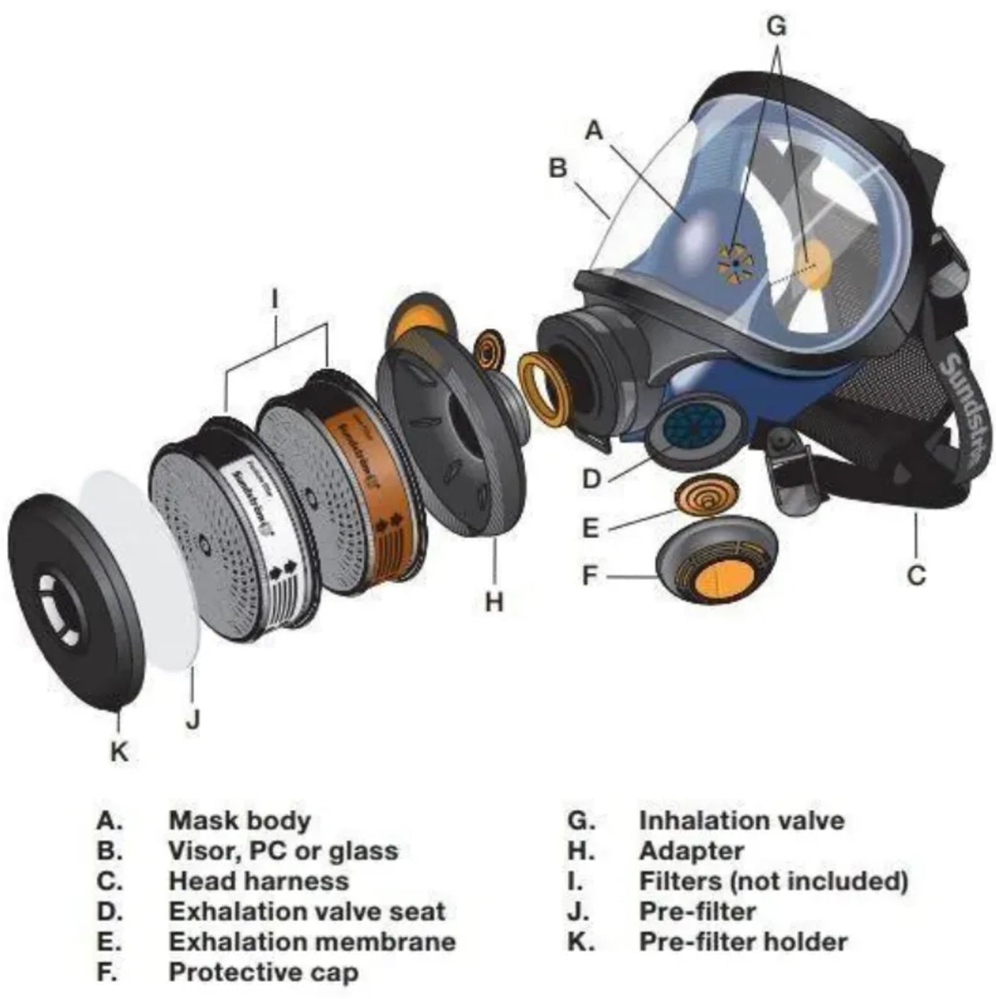 SUNDSTROM SR200 FULL FACE RESPIRATOR