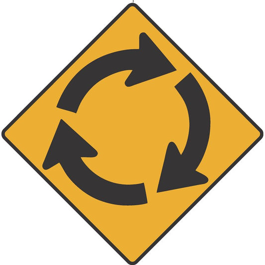 ROUNDABOUT AHEAD W2-7 WARNING SIGNAGE