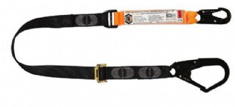 LINQ WLA1SNSD 2M SHOCK ABSORBING WEBBING LANYARD ADJUSTABLE SINGLE LEG; 1 x SNAP HOOK, 1 x DOUBLE ACTION SCAFF HOOK