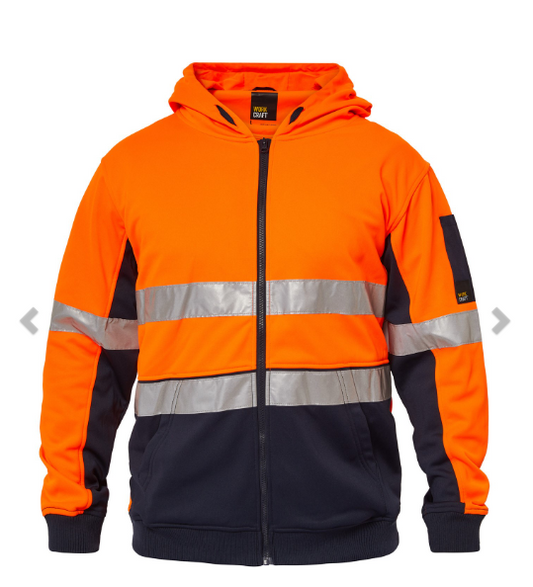 WORKCRAFT WT8011 HI VIS REFLECTIVE HOODIE WITH ZIP