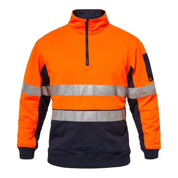 WORKCRAFT WT8013 HI VIS 1/2 ZIP REFLECTIVE PULLOVER