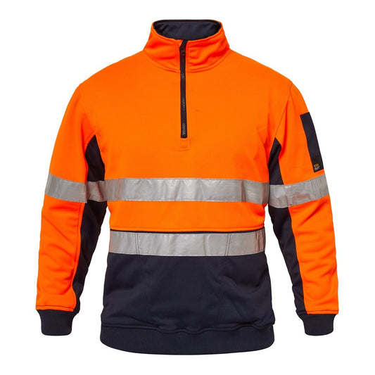 WORKCRAFT WT8013 HI VIS 1/2 ZIP REFLECTIVE PULLOVER