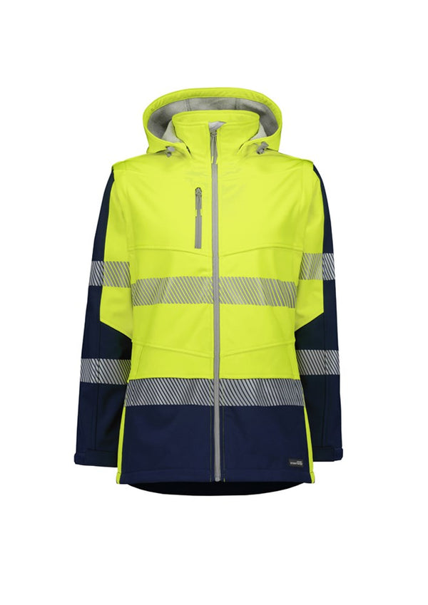 SYZMIK ZJ753 WOMENS STREETWORX 2 IN 1 STRETCH SOFTSHELL TAPED JACKET