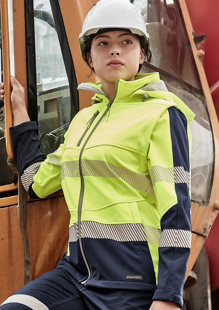 SYZMIK ZJ753 WOMENS STREETWORX 2 IN 1 STRETCH SOFTSHELL TAPED JACKET