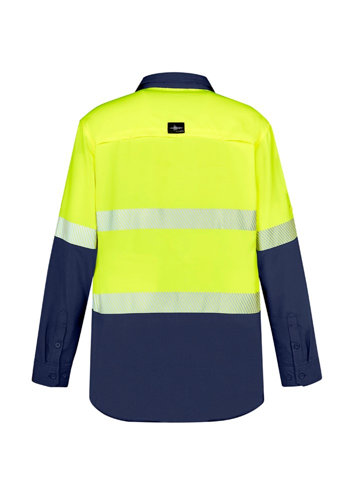 SYZMIK ZW470 MENS HI VIS OUTDOOR SEGMENTED TAPE L/SL SHIRT