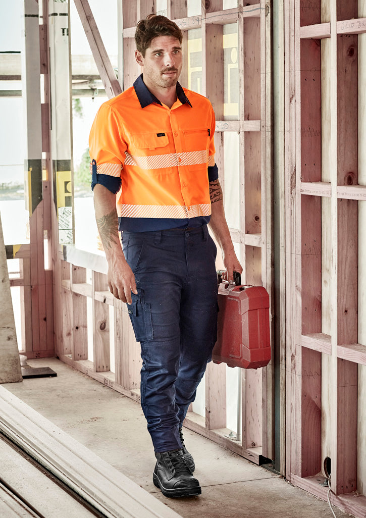 SYZMIK ZW470 MENS HI VIS OUTDOOR SEGMENTED TAPE L/SL SHIRT