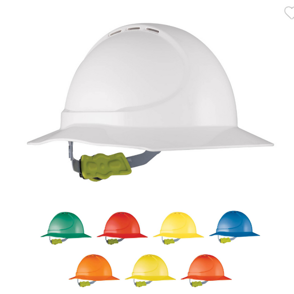 FORCE 360 GT11 TYPE 1 ABS VENTED BROAD BRIM HARD HAT WITH RATCHET HARNESS