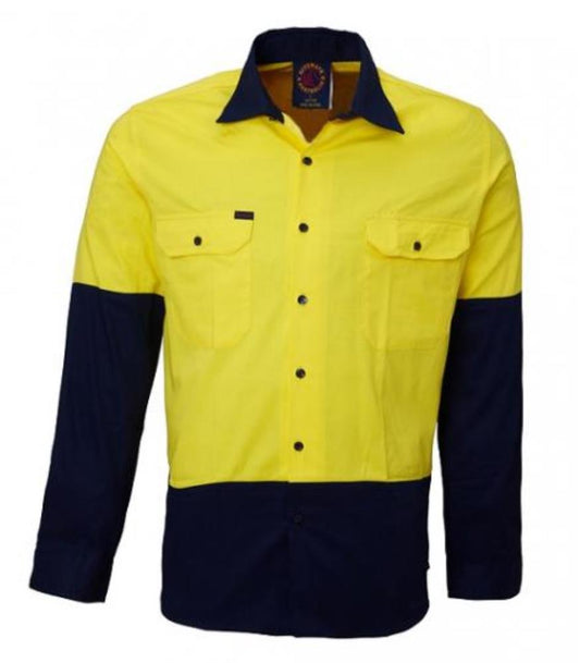 ATLAS 07599 L/SL HI VIS LT WEIGHT COTTON SHIRT