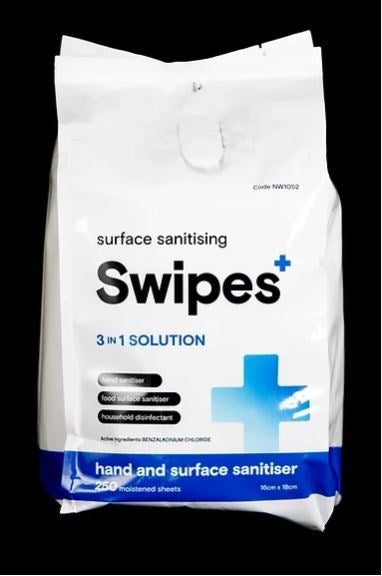 SWIPES 3 IN 1 HAND & SURFACE SANITISING MOISTENED WIPES REFILL