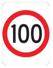 REGULATORY R4-1 SPEED LIMIT SIGN - 100KM/H
