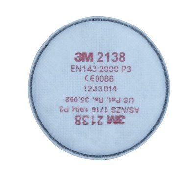 3M PARTICULATE FILTER 2138, GP2/GP3, with NUISANCE LEVEL ORGANIC VAPOUR/ACID GAS RELIEF