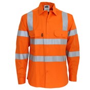 DNC 3543 HI VIS 3 WAY COOL BREATHE 155GSM  COTTON RAIL SHIRT