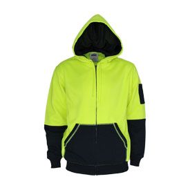 DNC 3722 HI VIS SUPERFLEECE FULL ZIP HOODIE