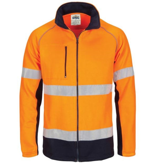 DNC 3726 REFLECTIVE HI VIS FULL ZIP FLEECY SWEAT SHIRT