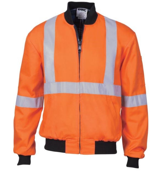 DNC 3759 REFLECTIVE HI VIS DRILL BOMBER JACKET - X BACK