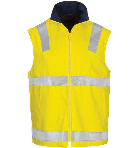 DNC 3765 100% COTTON REFLECTIVE HI VIS REVERSIBLE VEST