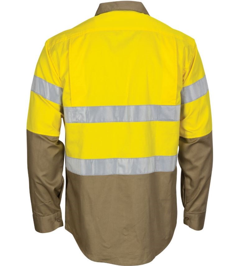 DNC 3784 HI VIS L/W COOL-BREEZE VENTED COTTON SHIRT WITH GUSSET L/SLEEVES