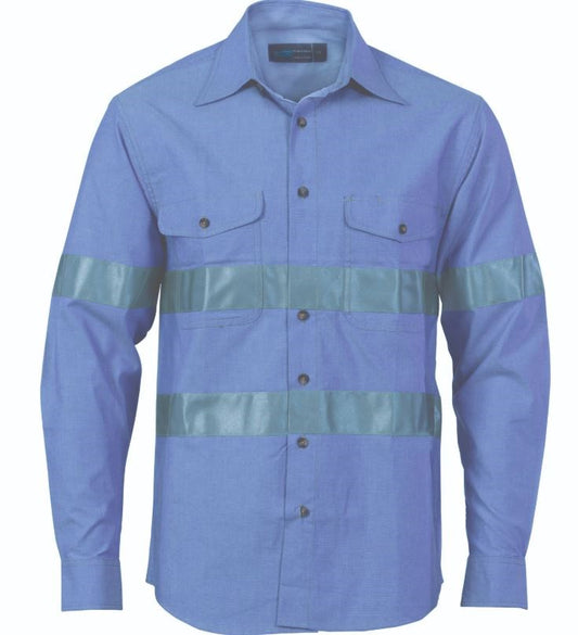 DNC 3889 L/SL COTTON CHAMBRAY SHIRT WITH REFLECTIVE TAPE