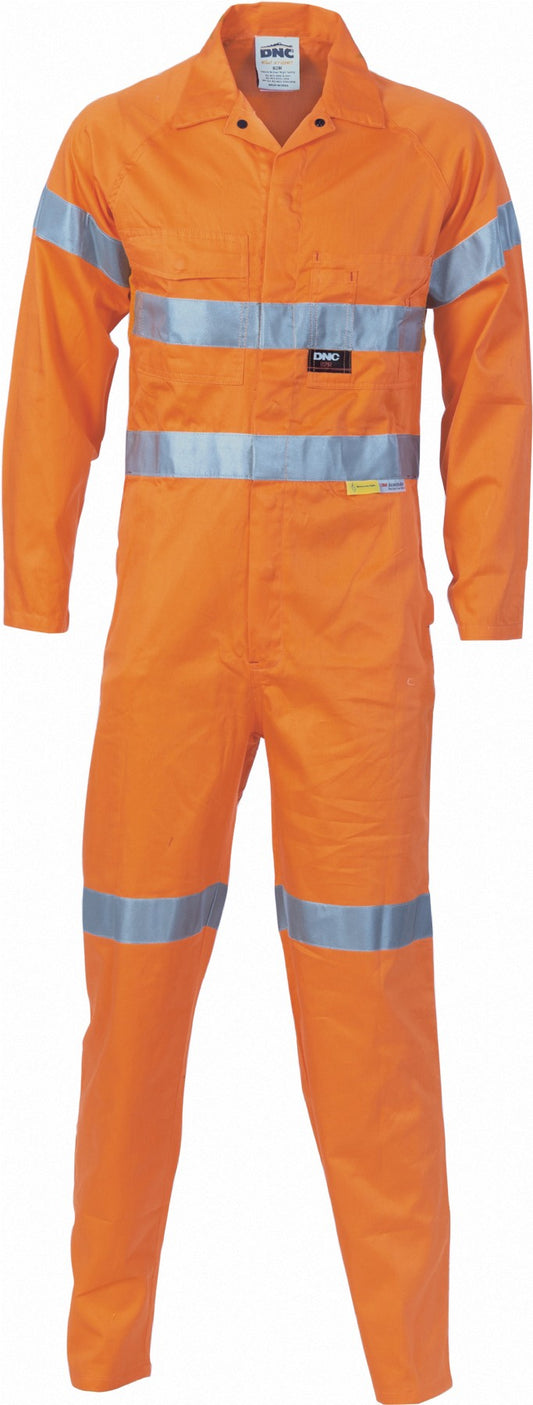 DNC 3956 REFLECTIVE HI VIS COOL-BREEZE LT WEIGHT COTTON COVERALLS