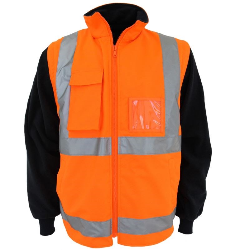 DNC 3965 REFLECTIVE H PATTERN REVERSIBLE VEST WITH ZIP OFF SLEEVES
