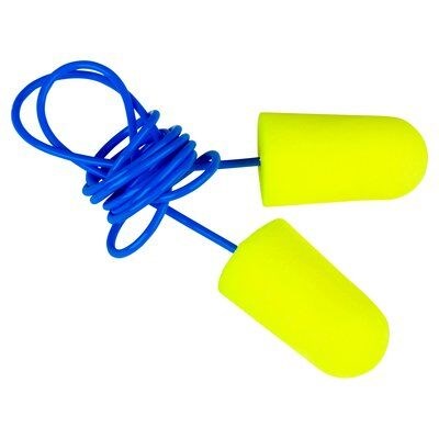 3M E-A-RSOFT 311-1251 YELLOW NEONS LARGE CORDED EARPLUGS-23dBA CLASS 4