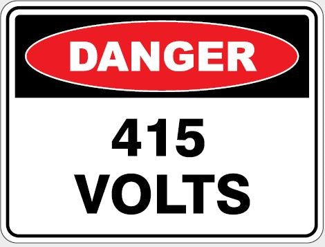 DANGER 415 VOLTS SIGN