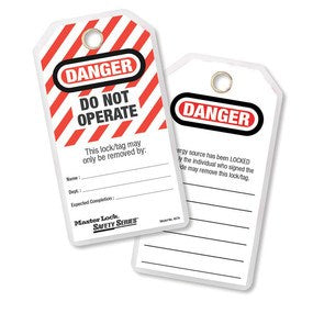 MASTERLOCK 497A DO NOT OPERATE SAFETY TAGS
