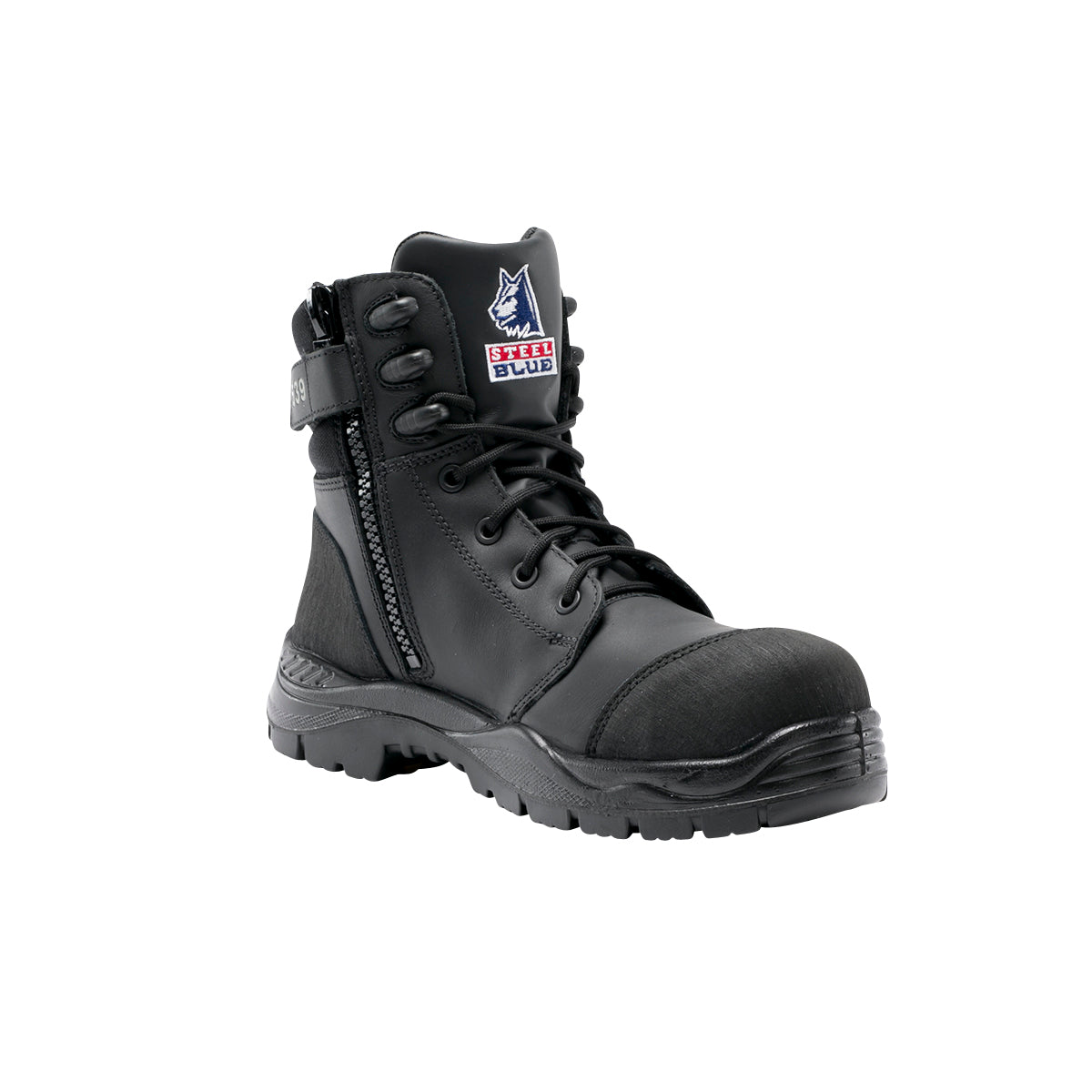 STEEL BLUE 627539 TORQUAY NITRILE OUTSOLE COMPOSITE TOE SAFETY BOOTS - ZIP SIDE