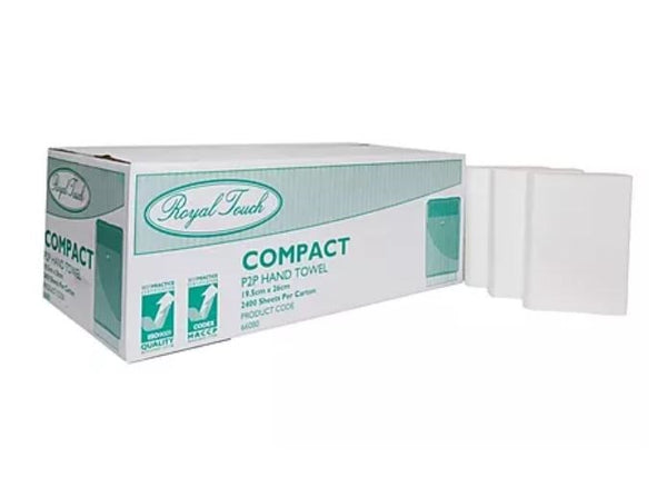 ROYAL TOUCH 66080 COMPACT P2P INTERLEAVED HAND TOWEL - 19.5 X 26CM