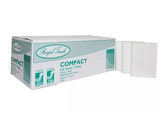 ROYAL TOUCH 66080 COMPACT P2P INTERLEAVED HAND TOWEL - 19.5 X 26CM