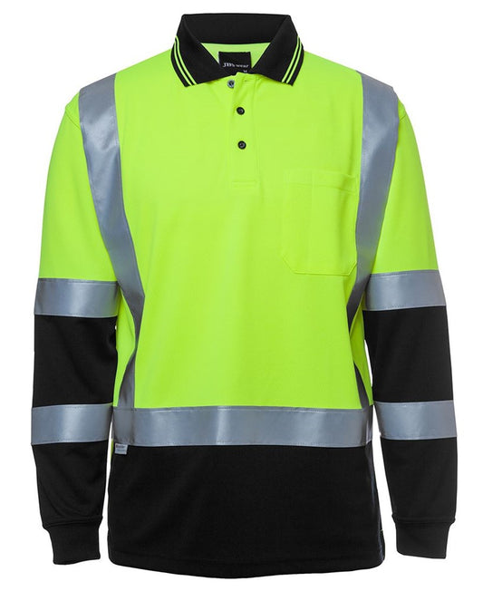 JB'S 6DHL L/SL REFLECTIVE HI VIS H PATTERN BIO MOTION TRAD POLO