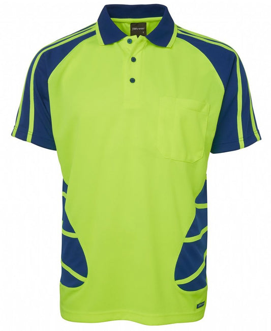 JB'S 6HSP S/SL HI VIS MICROMESH SPIDER POLO