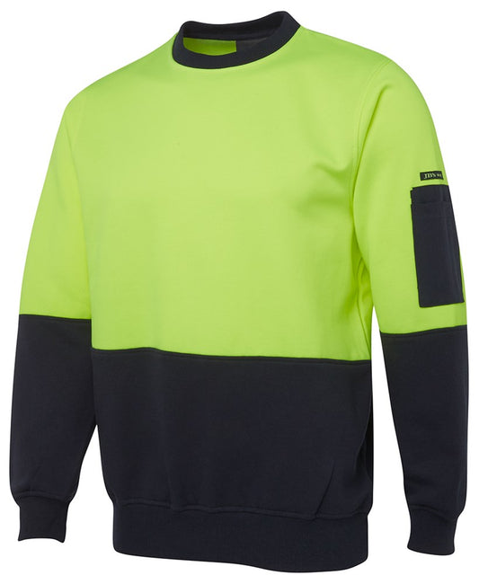 JB'S 6HVCN HI VIS FLEECY CREW NECK SLOPPY JOE