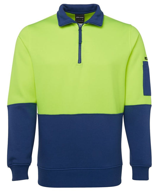 JB'S 6HVFH HI VIS 1/2 ZIP FLEECEY PULLOVER