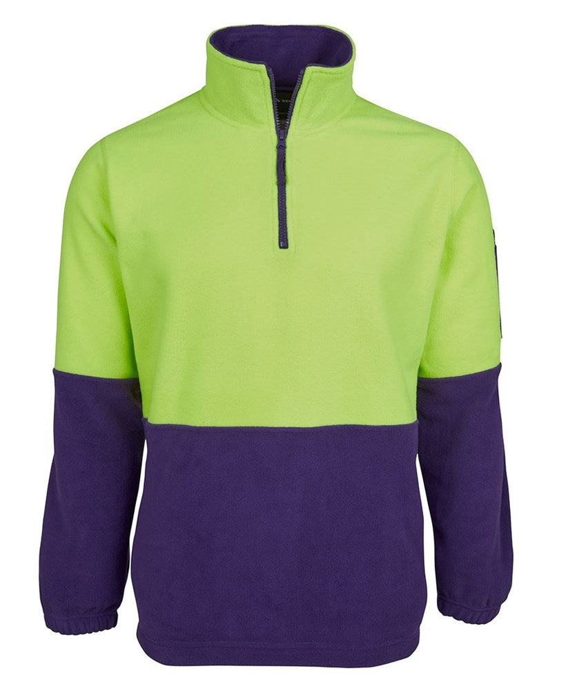 JB'S 6HVPF HI VIS 1/2 ZIP POLAR FLEECE PULLOVER