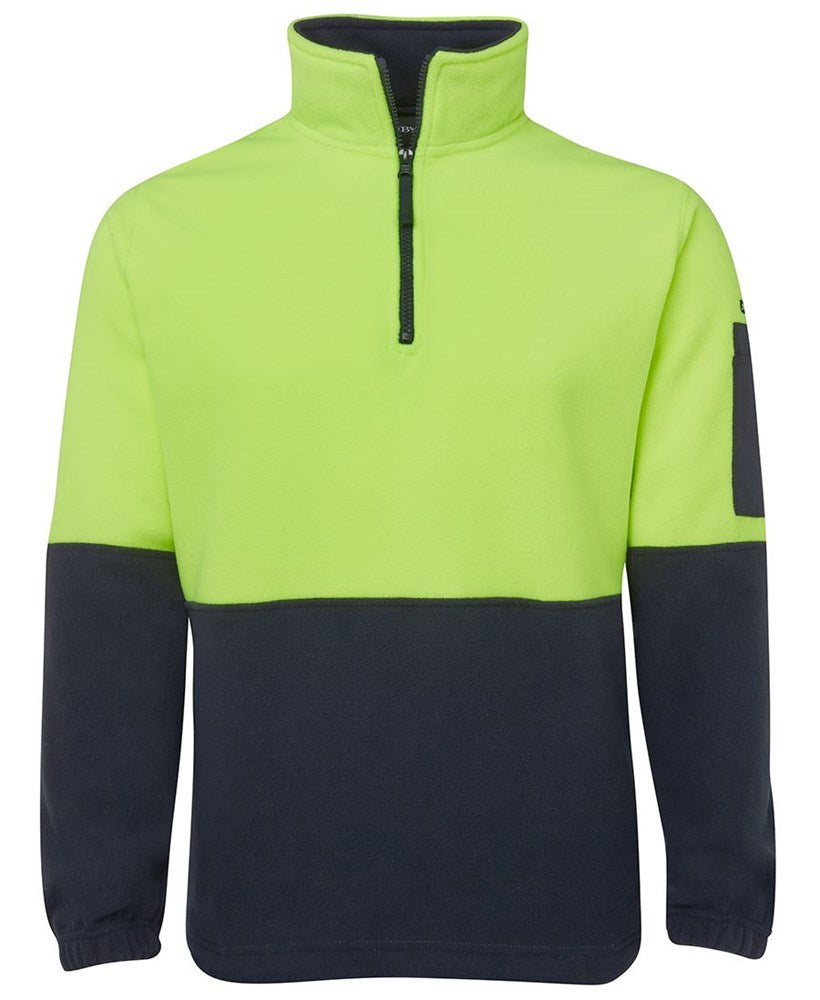 JB'S 6HVPF HI VIS 1/2 ZIP POLAR FLEECE PULLOVER