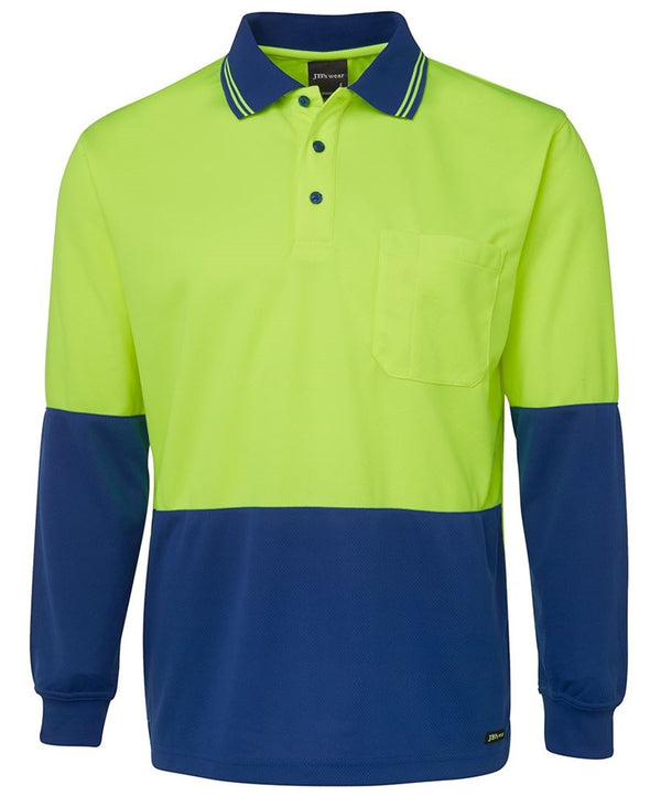 JB'S 6HVPL L/SL HI VIS TRADITIONAL POLO