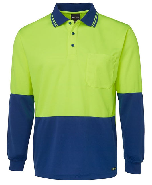 JB'S 6HVPL L/SL HI VIS TRADITIONAL POLO