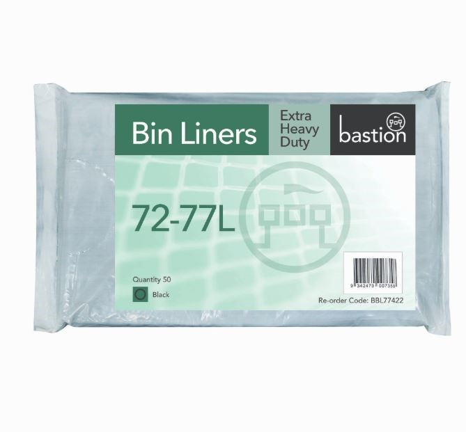 BASTION 72-77L EXTRA HEAVY DUTY BIN LINERS