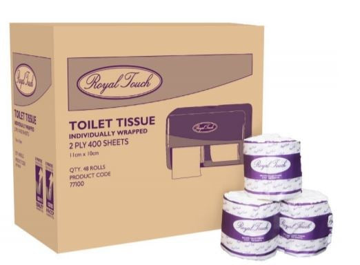 ROYAL TOUCH 77100 TOILET ROLLS - 2 PLY 400 SHEET/RT400