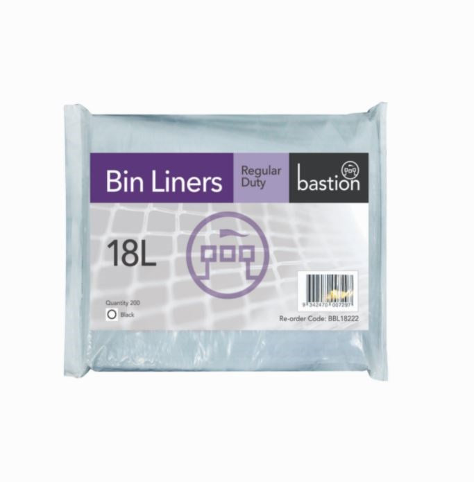 BASTION 18L REGULAR DUTY BIN LINERS